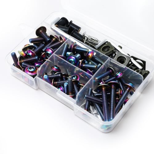 M5 M6 Stainless Steel Motorcycle Fairing Bolts, 177Pcs - color: Colorful
