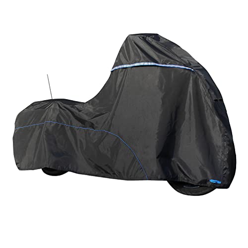 FENRIR 104" Motorcycle Cover Waterproof Outdoor Storage Compatible with Harley Davidson Street Glide Road Glide Electra Glide Road King Indian Challenger Chieftain Springfield R18B Honda Golde Wing - size: 265X110X130CM