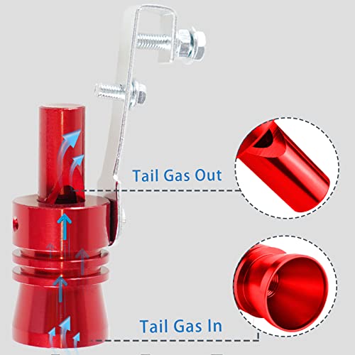 Universal Red Universal Turbo Sound Whistle Muffler Pipe Sounder Simulator Tailpipe Noise Sound Enhancer Compatible with Motorcycle, Truck, Cars, Dirt Bike and Scooter(XL 2 Pack) - color: Red