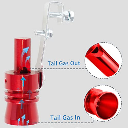 Universal Red Universal Turbo Sound Whistle Muffler Pipe Sounder Simulator Tailpipe Noise Sound Enhancer Compatible with Motorcycle, Truck, Cars, Dirt Bike and Scooter(XL 2 Pack) - color: Red
