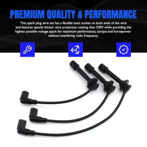 Spark Plug Wire Kit Compatible with John Deere 825i, 825i S4 - style: MIA11724