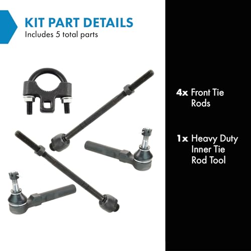 TRQ Inner and Outer Left and Right Tie Rod Set - style: PSA71335