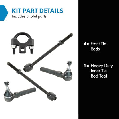 TRQ Inner and Outer Left and Right Tie Rod Set - style: PSA71335