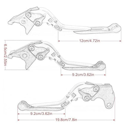 for MT07 MT 07 FZ07 2014-2021 Brake Clutch Levers Motorcycle Accessories CNC Handlebar Adjustable Folding Extendable Blue - color: Blue