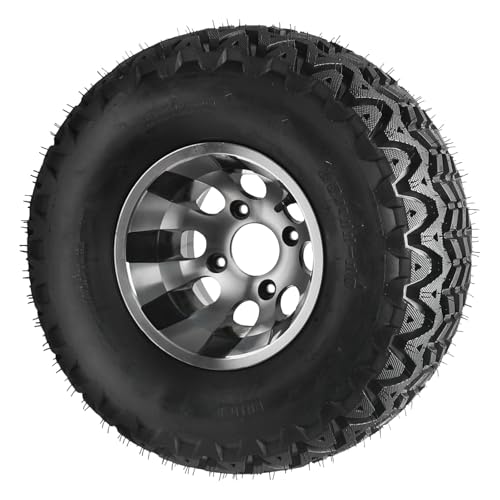 23x11-10 ATV Tire & Wheel – 10" Aluminum Alloy Rim with Knobby Lug Tread for UTV, Go Kart, Golf Cart, Utility Off-Road Vehicle, Lawn Mower, Single Tire Combo - color: 1pack 23x11-10