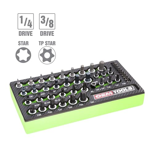 OEMTOOLS 23992 44 Pc Torx Bit Set & Allen Socket Set with 1/4" & 3/8" Drive - size: 44 Piece