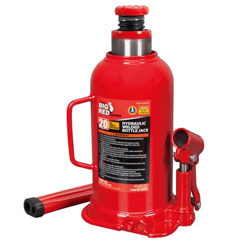 BIG RED 20 Ton (40,000 LBs) Torin Welded Hydraulic Car Bottle Jack for Auto Repair and House Lift, Red, TAM92003B - size: 20 Ton (40,000 lbs), style: 20 Ton (40,000 lbs) Standard
