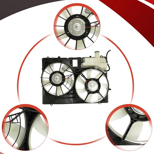 PartsFlow Radiator and Condenser cooling Fan Assembly For 2006 Toyota Sienna 621-066 - color: For Toyota Sienna