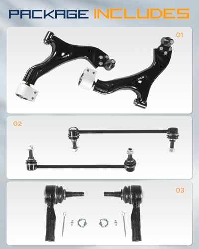 6Pc Control Arms with Ball Joints Fit for Chevy Equinox 2005-2009 - size: Fit for Equinox 05-09 6x Control Arm Kit (77)