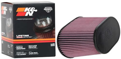 K&N High-Flow Original Lifetime Universal Clamp-On Air Filter: High Performance, Premium, Washable: Flange Diameter: 4 In, Filter Height: 7.5 In, Flange Length: 1.5 In, Shape: Oval Tapered, RE-1040