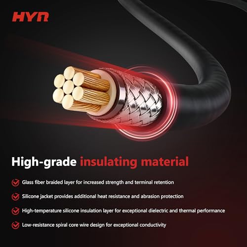 HYR 7mm Silicone Spark Plug Wire Set fit for John Deere 825i, 825i S4, Set of 3, Replaces MIA11722 MIA11723 MIA11724, High Performance Ignition Wires