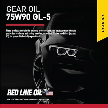 Red Line 57904 75W90 GL-5 Synthetic Gear Oil for Hypoid Limited Slip Differentials - 1 Quart (12 Pack)