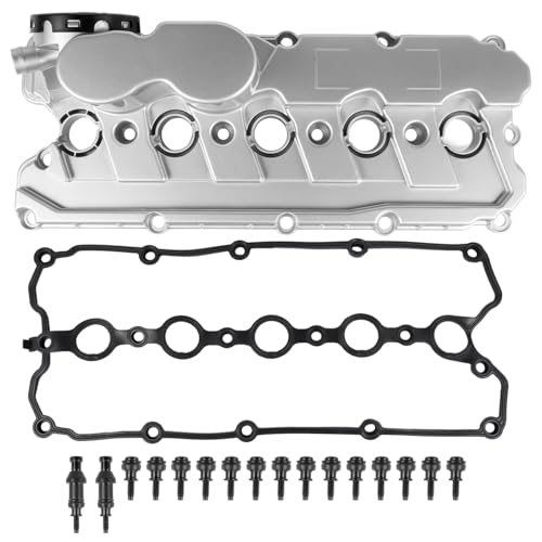 Aluminum Valve Cover w/Gasket & Bolts Replacement for 2005-2018 VW Jetta Passat Rabbit Golf Beetle 2.5L 07K103469L 07K103469F 07K103469D