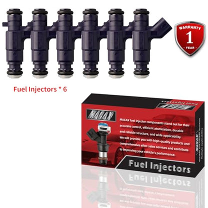 Set of 6 Fuel Injectors 0280156300 FJ990 12602411 Replacement - size: FJ990
