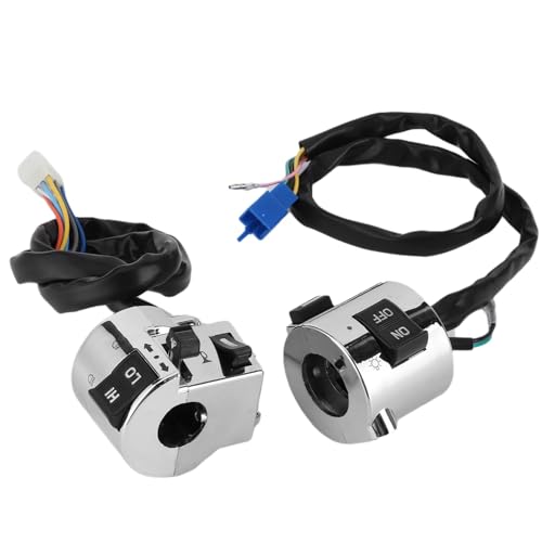 Motorcycle Handlebar Switch Assembly 25mm, Left & Right Pair Control Unit with Turn Signal, Horn, Headlight High/Low Beam for Scooter Moped ATV UTV