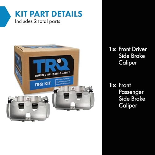 TRQ Front Driver and Passenger Side Brake Caliper Set Caliper Brackets - style: CLA32434