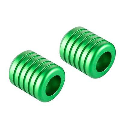 Advanblack CNC Aluminum Motorcycle Frame Sliders – Crash Bar Slider for Harley 1-1/4” Flat Out & Highway Crash Bars/Saddlebag Guards – Red, Gold, Black, Silver – Bolt-On Pair with Screws (Green CNC) - color: Green CNC