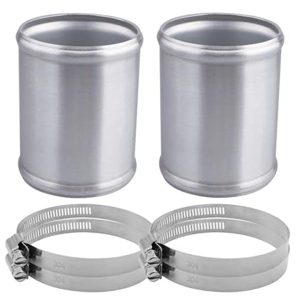 AC PERFORMANCE OD 3" Aluminum Tube Hose Joiner 2PCS with Clamps - size: 3" (76mm) - 2PCS