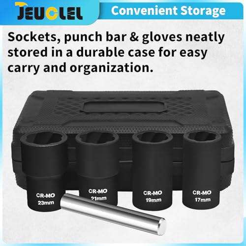 5PCS Twist Lug Nut Socket Set, 1/2" Drive Bolt Nut Extractor Tool - color: 5pcs Lug Nut Extractor 1/2 Inch Drive