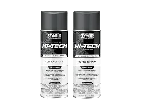 Hi-Tech EN-43 Engine Enamel Spray Paint – Ford Gray, 12 oz (2-Pack) | High-Temp, Durable Finish for Engines & Transmissions