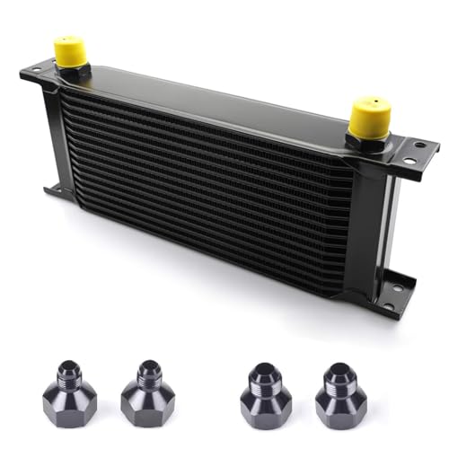 16 Row AN10-10AN Stacked Plate Oil Cooler Aluminium Alloy - color: Oil Cooler, size: 16 Row-BK