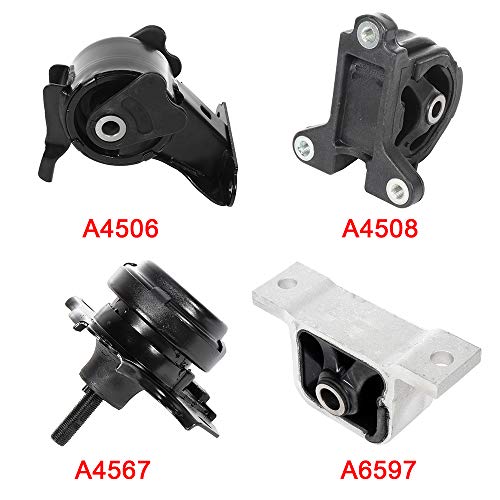 SCITOO Engine Mount Trans Mounts Set A6597 A4503 A4508 A4506 fit for Acura RSX 2002-2006 for Honda Civic Si 2002-2005 2.0L