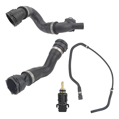 AUTOKAY Kit of 4pcs Low + Upper Radiator Coolant Hose Vent Line Hose Sensor Fits for BMW 325i 328i 330i Re#17127531581