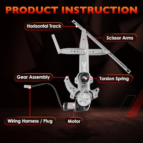 Front Right Side Window Regulator with Motor Fits 1998–2002 Honda Accord - size: 741-491