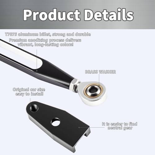 Twin Cam Ez Shift +Shift Linkage Kit for Harley 1999-2016 Touring Dyna Softail Models,Black - color: Black, style: 2pc for Twin Cam