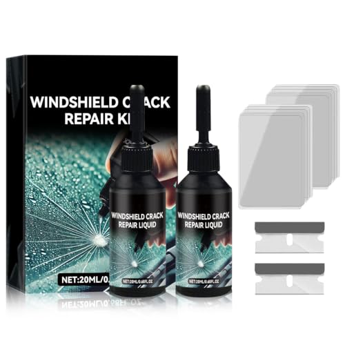 Windshield Crack Repair Kit, 2026 New Premium Windshield Repair Kit, Quick Glass Repair Liquid, for Windshields, Windows, Mirrors and All Glass Crack Types（2pcs）