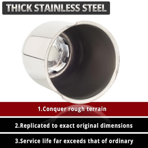 RTrhinotuning 3.19" Floating Wheel Center Caps Stainless Steel Self-Leveling Emblem Trailer Hub Caps Push Through Truck Rim Center Caps Chrome 3.62" Height 4 PCS - color: Chrome, size: 3.19" Center Hole, 3.62" Height