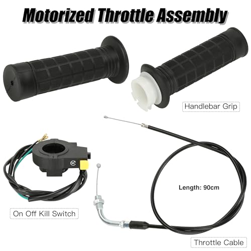 YOXUFA Throttle Cable Twist Throttle Handle Grip Assembly for 2 Stroke Engine 80cc 100cc 49cc 50cc Gas Motor Motorized Bicycle Bike Parts with 7/8" 22mm Handlebar - size: 35.4" Cable