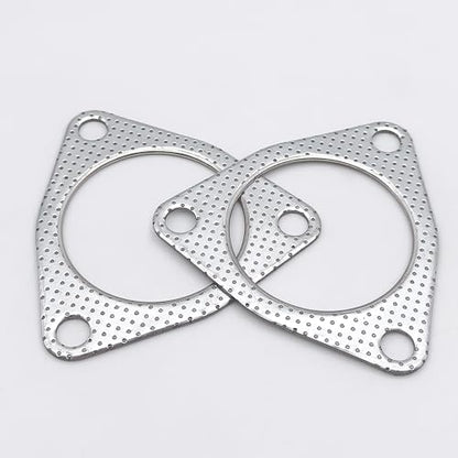 3 Inch Exhaust Gasket 3-Bolt Flange 76.5mm Graphite w/Fire Ring 2 Pcs - size: 3 in