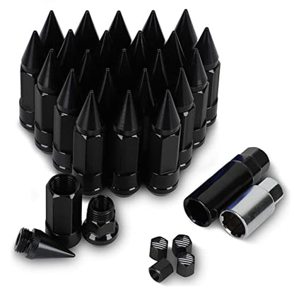 M14X1.5 Spikes Lug Nuts 24PCS - color: Black