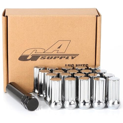 GAsupply 1/2-20 Lug Nuts Chrome, 2" 50mm Tall Cone Seat, 20Pcs+1 Key - color: Silver, size: 1/2"-20, style: 20 Pack- 2" Tall
