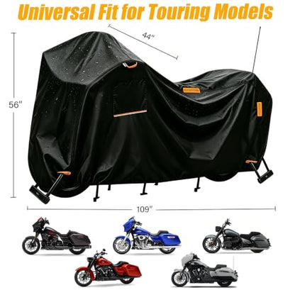 Saking 420D Motorcycle Cover 109" for Touring Model Harley Davidson CVO
