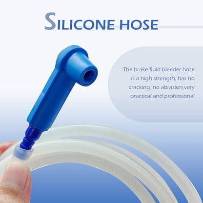 3.93Ft Brake Fluid Bleeder Hose, Silicone Clear Brake Bleeder Hose, Car Oil Fluid Extractor with Adapter, Universal Oil Change Hose Replacement, for Auto, Motorcycle Braking System Repair