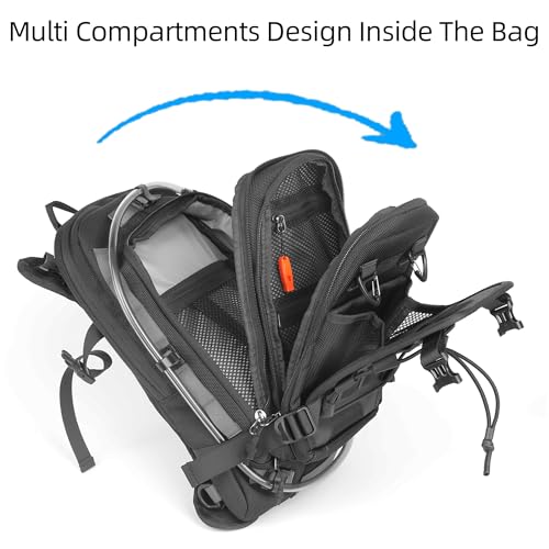 Rhinowalk motorcycle tank bag backpack, separate water bag, duffel bag with molle system, fits most adventure and sport motorcycle frames