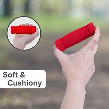 AlveyTech Handlebar Foam Grip Set - Replacement Hand Grips for Razor, Radio Flyer, Kids Kick Scooter, ATV, E-Bicycle, Electric Folding Scooters, Mountain Mini Bike Parts, fits Any 9/16" Bore Handle - color: Red