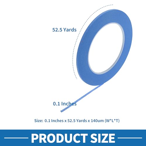 Painters Tape Easy Removal 0.1 Inches x 52.5 Yards Blue - color: Blue, size: 0.1 Inches x 52.5 Yards