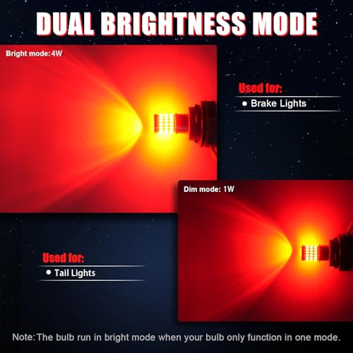iBrightstar 3157 LED Bulb Red, 3057 LED Brake Lights Bulbs Super Bright for Rear Brake Lights and Tail Lights, 2 Pack - color: Red, size: 3157