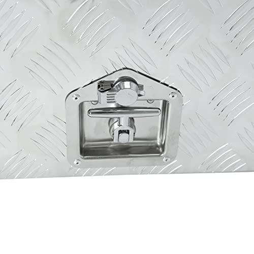18Inch Aluminum Plate Truck Trailer Tool Box,Heavy Duty Trailer Storage Box - color: silver, size: 18" x 17" x 18"