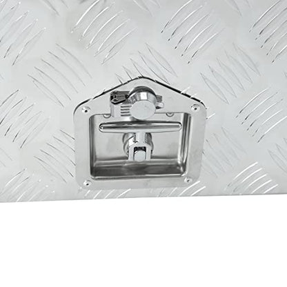 18Inch Aluminum Plate Truck Trailer Tool Box,Heavy Duty Trailer Storage Box - color: silver, size: 18" x 17" x 18"
