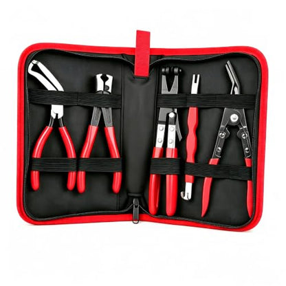 5PCS Automotive Electrical Disconnect Pliers Kit with Leather Storage Case