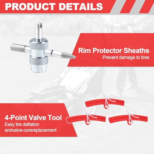 15" Tire Spoons Kit, Tire Changing Tool for Motorcycles, Dirt Bikes, Lawn Mowers and More, 29PCS Tire Removal Tool Set, with Tire Spoon, Rim Protector, Valve Tool, Valve Cover and Valve Core