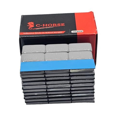 C-HORSE 540 Pcs,1 Oz, Grey, Adhesive Stick On Wheel Weights, Blue Adhesive Easy Peel Tape - (1 Oz, Grey, 6 Boxes, 540 Pcs) Wheel Weights Stick On Wheels - color: Grey