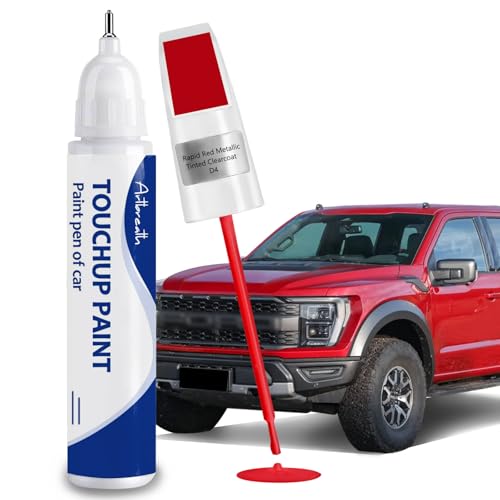 Rapid Red Metallic D4 Touch Up Paint for Ford OEM Color Match Car Paint Pen - color: Rapid Red Metallic Tinted Clearcoat(D4)