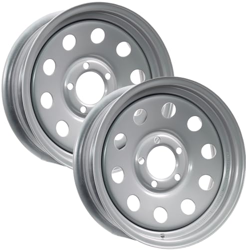 eCustomrim 2-Pack Trailer Wheel 13X4.5 13 Inch 5 Lug On 4.5 Silver Modular