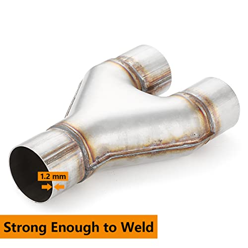 Exhaust Y Pipe 2.5" Inlet, A-KARCK Stainless Steel 2.5" Outlet 10" Long Y Pipe Withstands High Temperatures - color: Y Pipe, size: 2.5inch 10"Long