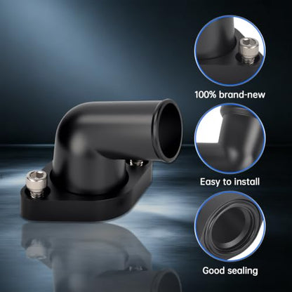 15° Swivel Water Neck Aluminum Black Thermostat Housing - color: Black, size: 15 Degrees Style1